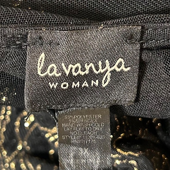 La Vanya Woman Kimono 3X Black Gold Meltallic Sheer Whimisgoth Fairy Top - Picture 7 of 8
